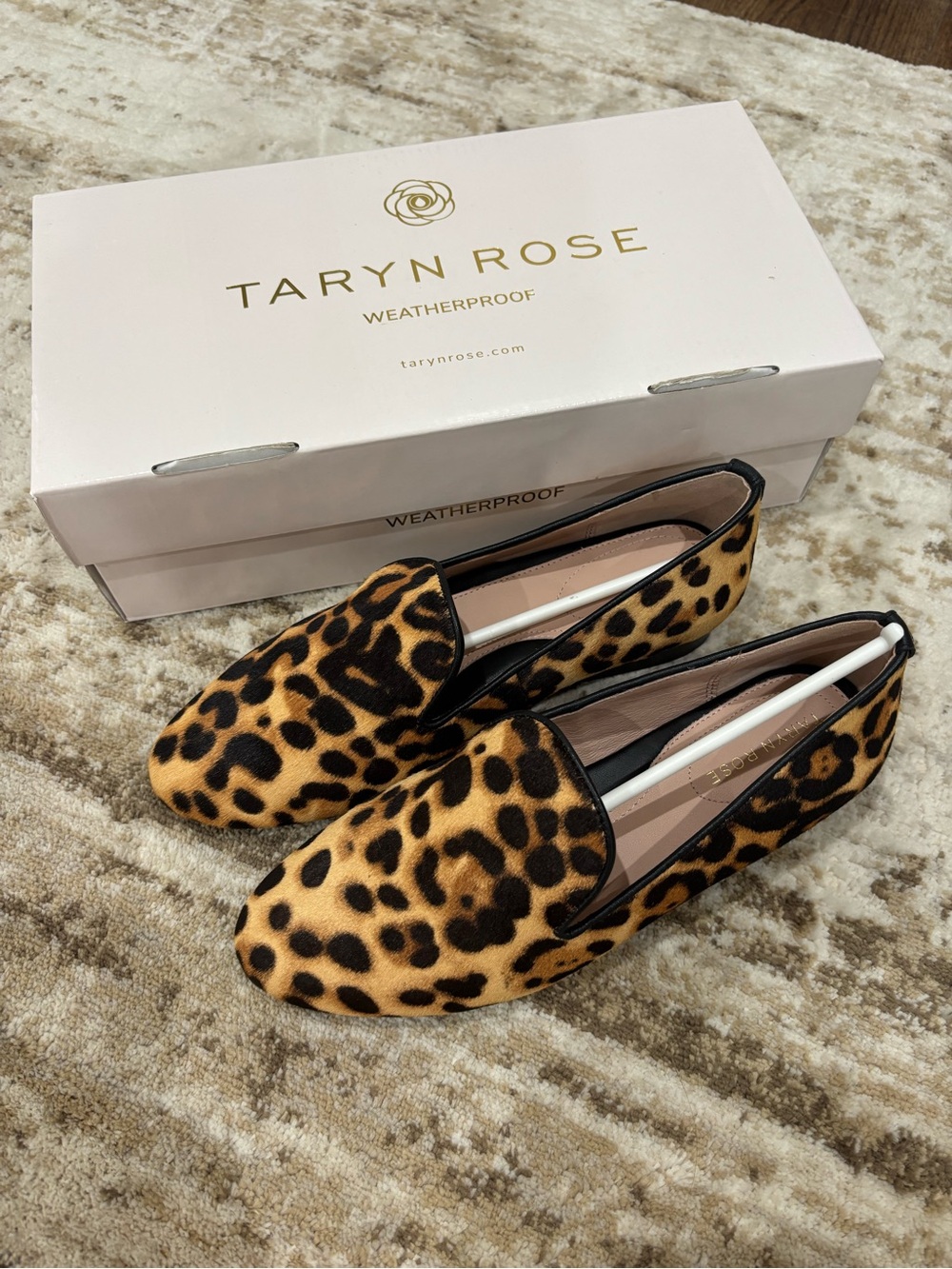 Taryn Rose Bryanna Haircalf Leopard Print Loafers